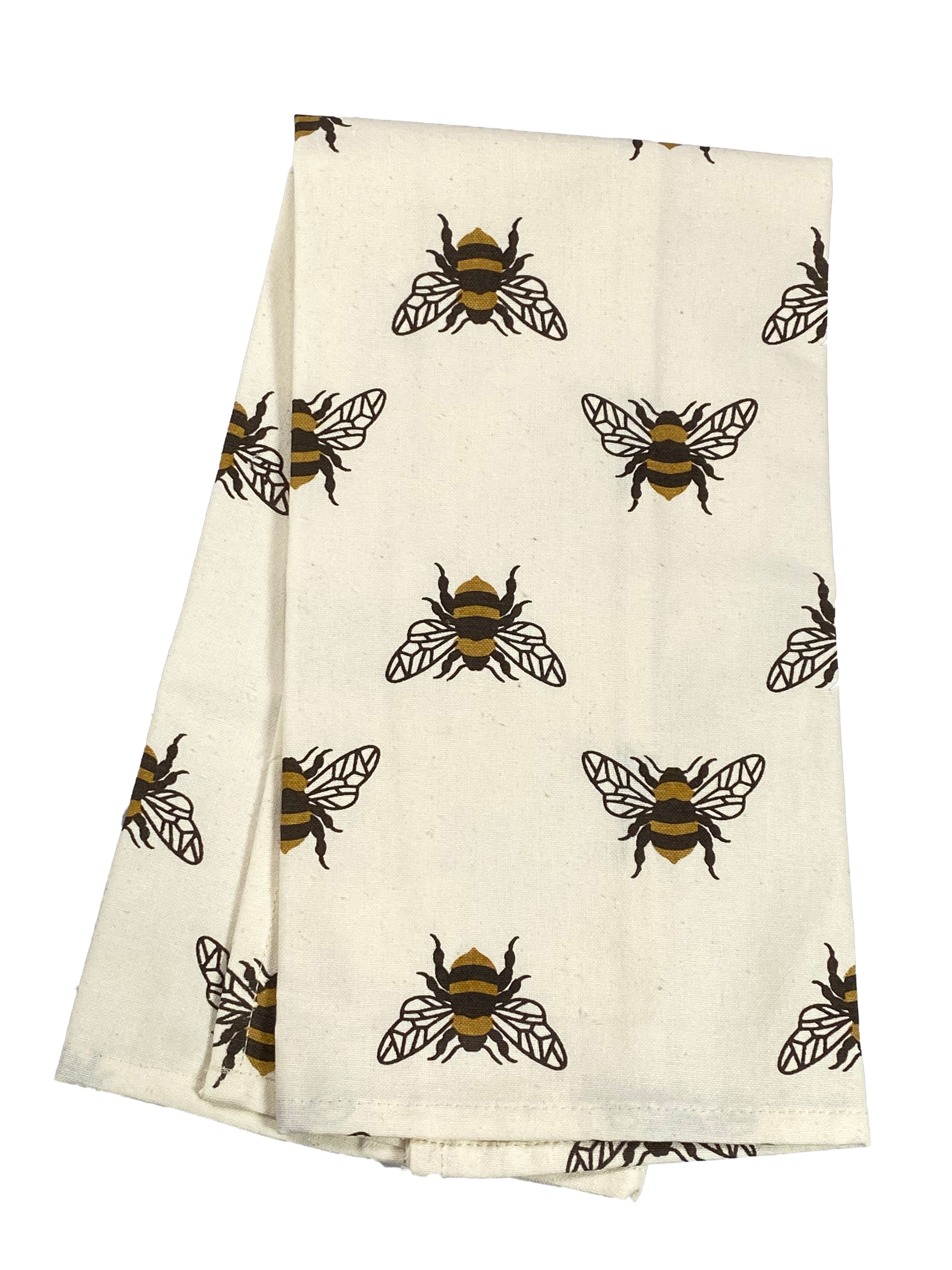 Printed Dishtowel Bumble Bees    