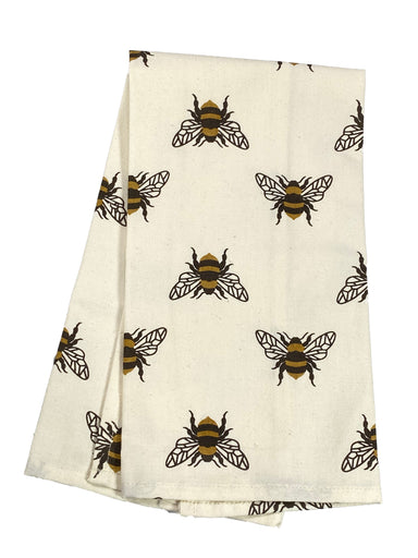 Printed Dishtowel Bumble Bees    