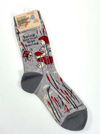 Blue Q Women's Crew Sock Being Normal Was Boring    