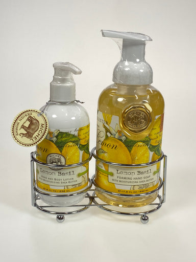 Lemon Basil Handcare Caddy - Lotion and Foaming Hand Soap    