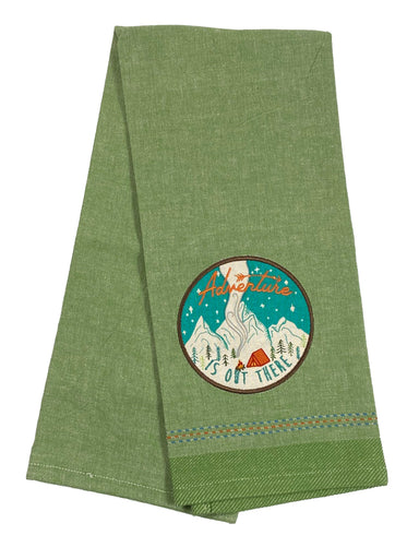 Embellished Applique Dishtowel Adventure Is Out There    