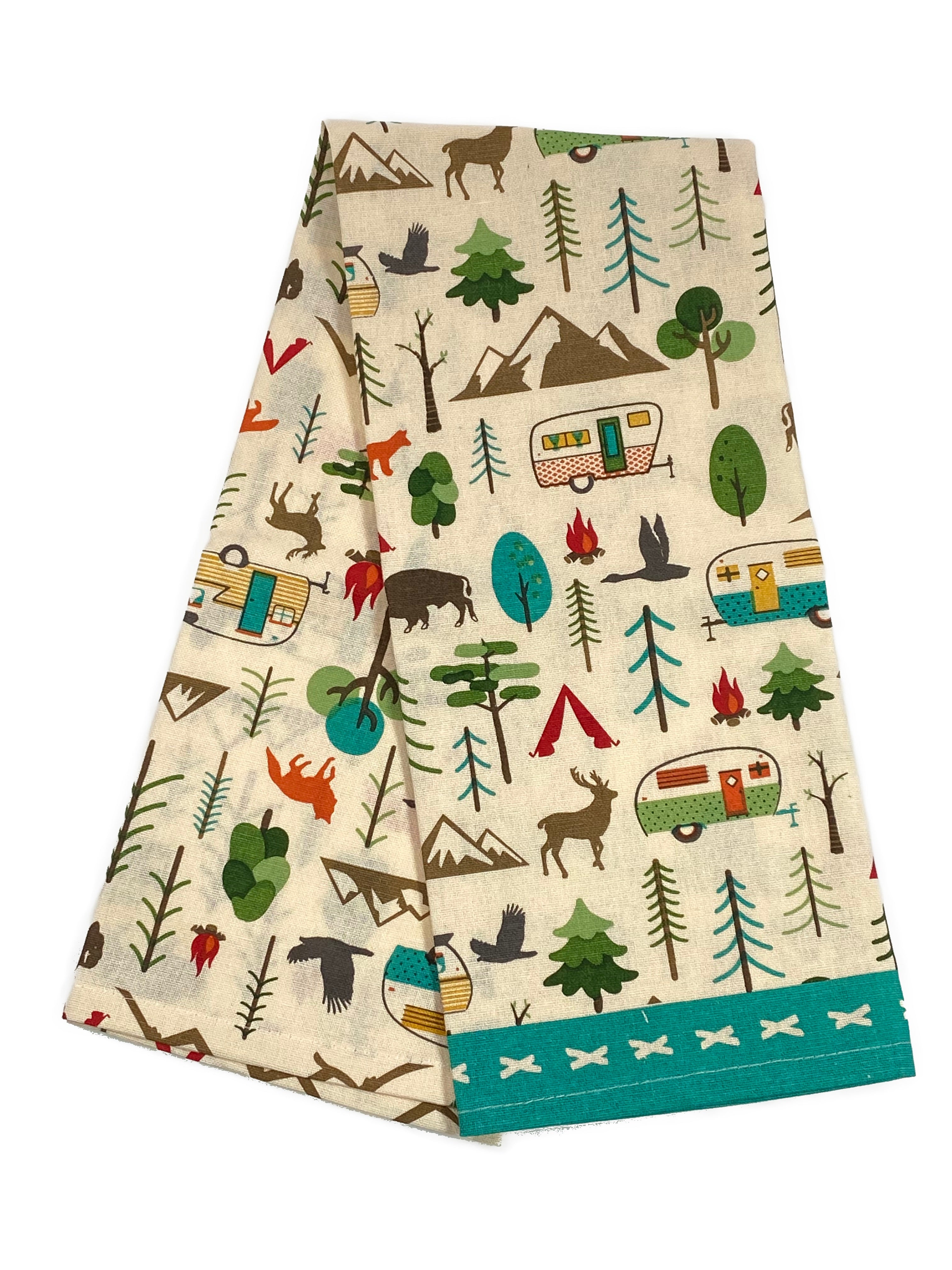 Printed Dishtowel Happy Camper    