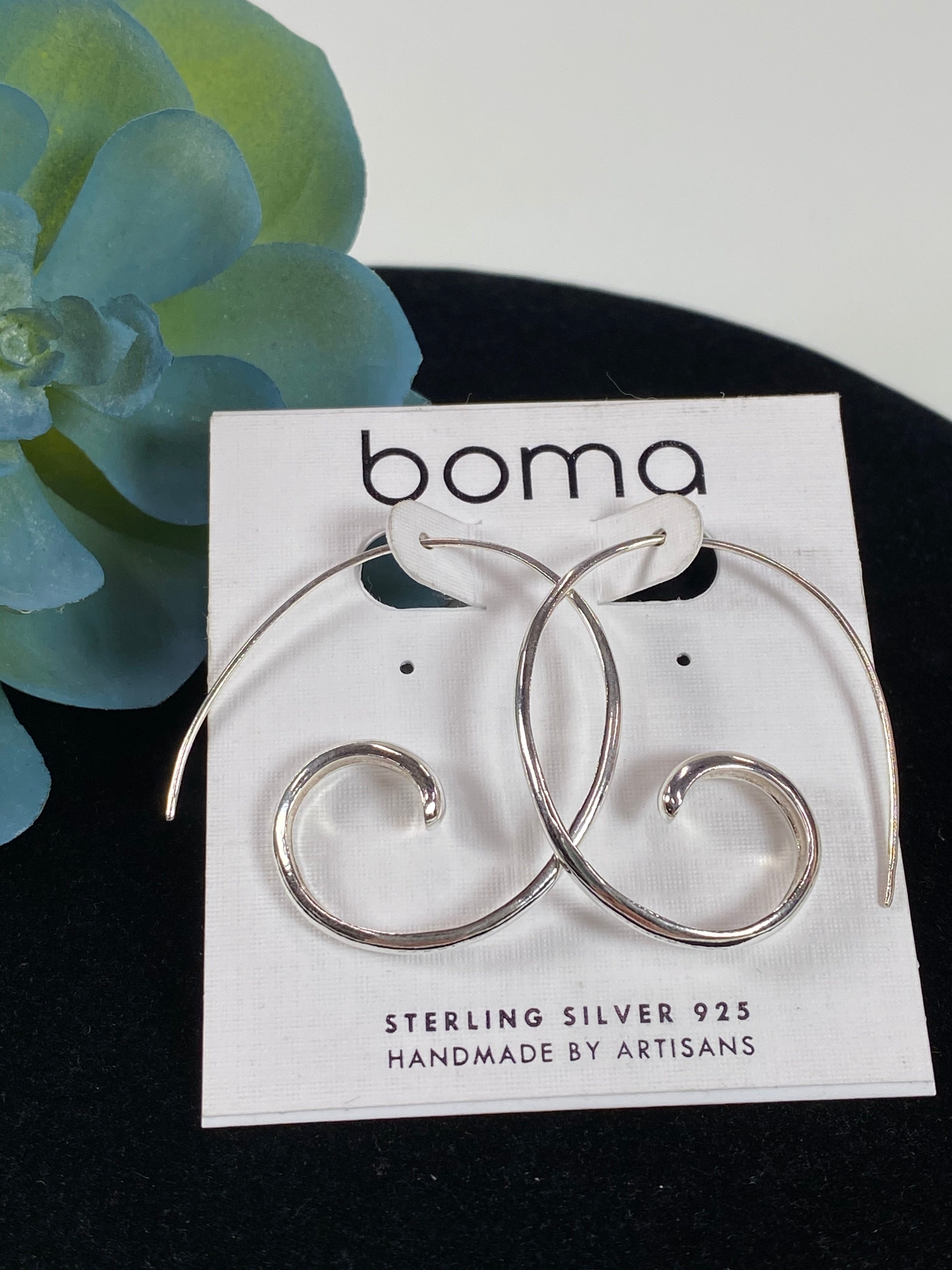 Boma Sterling Silver Large Coil Pull Through Hoop    