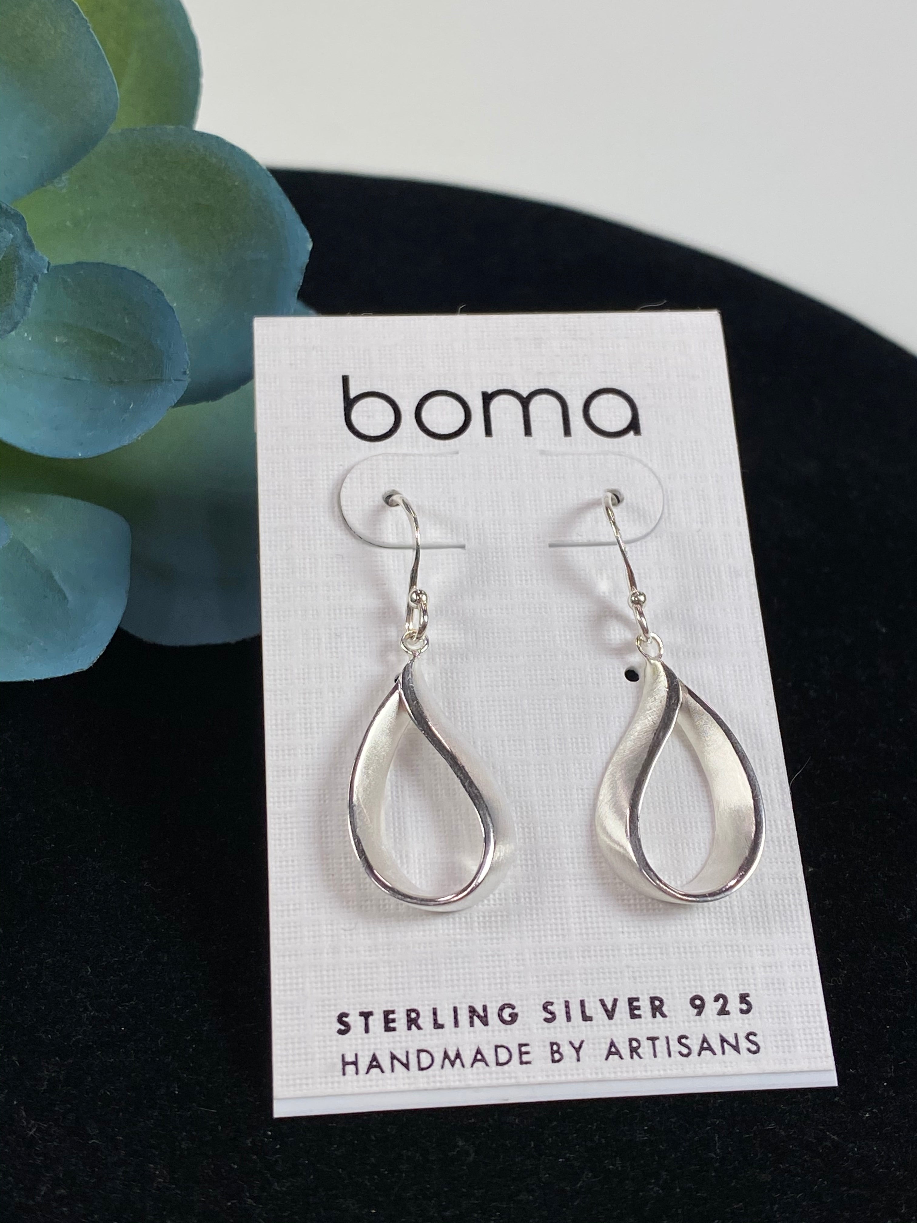 Boma Sterling Silver Matte Teardrop    
