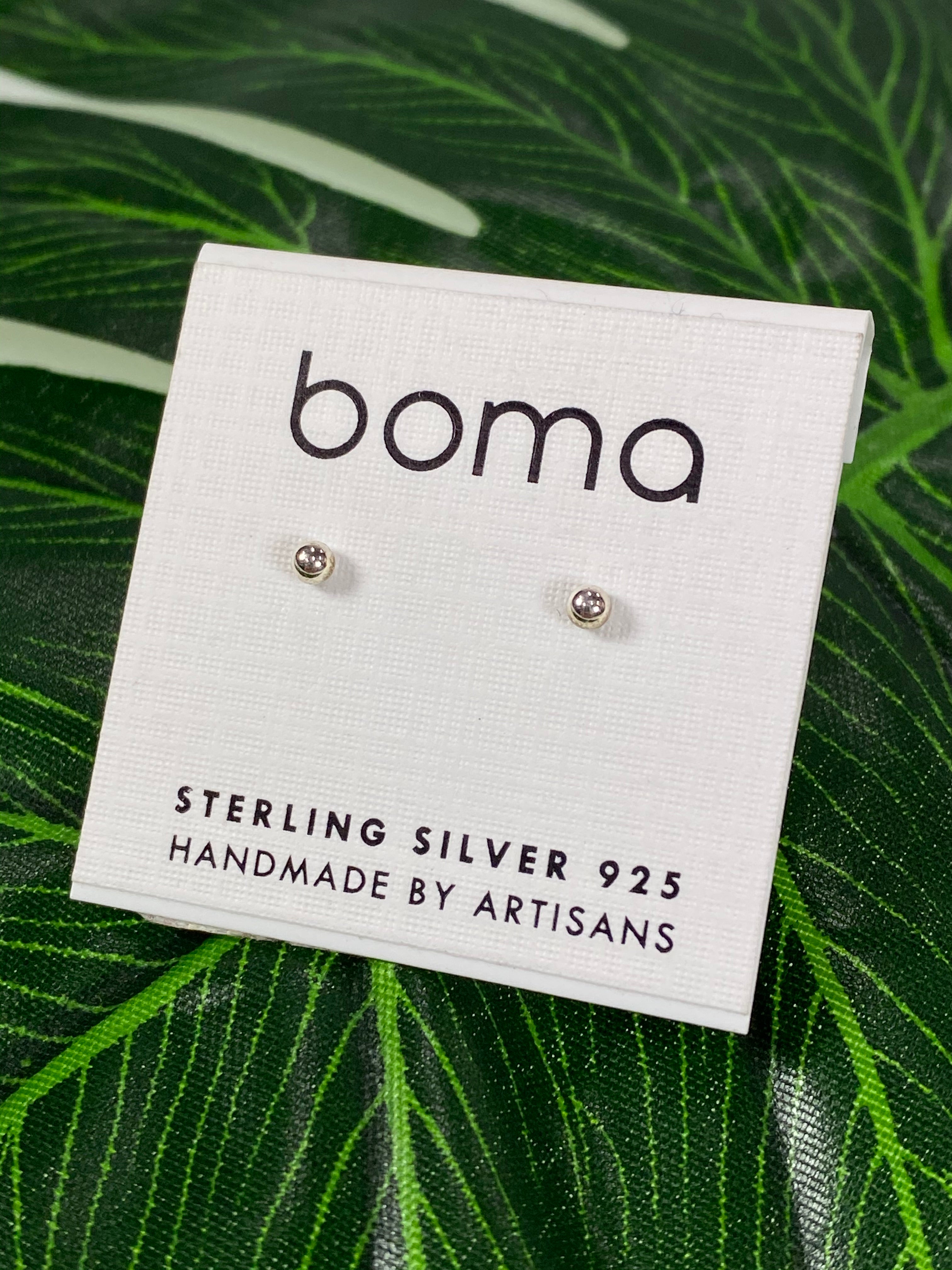 Boma Belle Mini Ball Studs - Little Silver