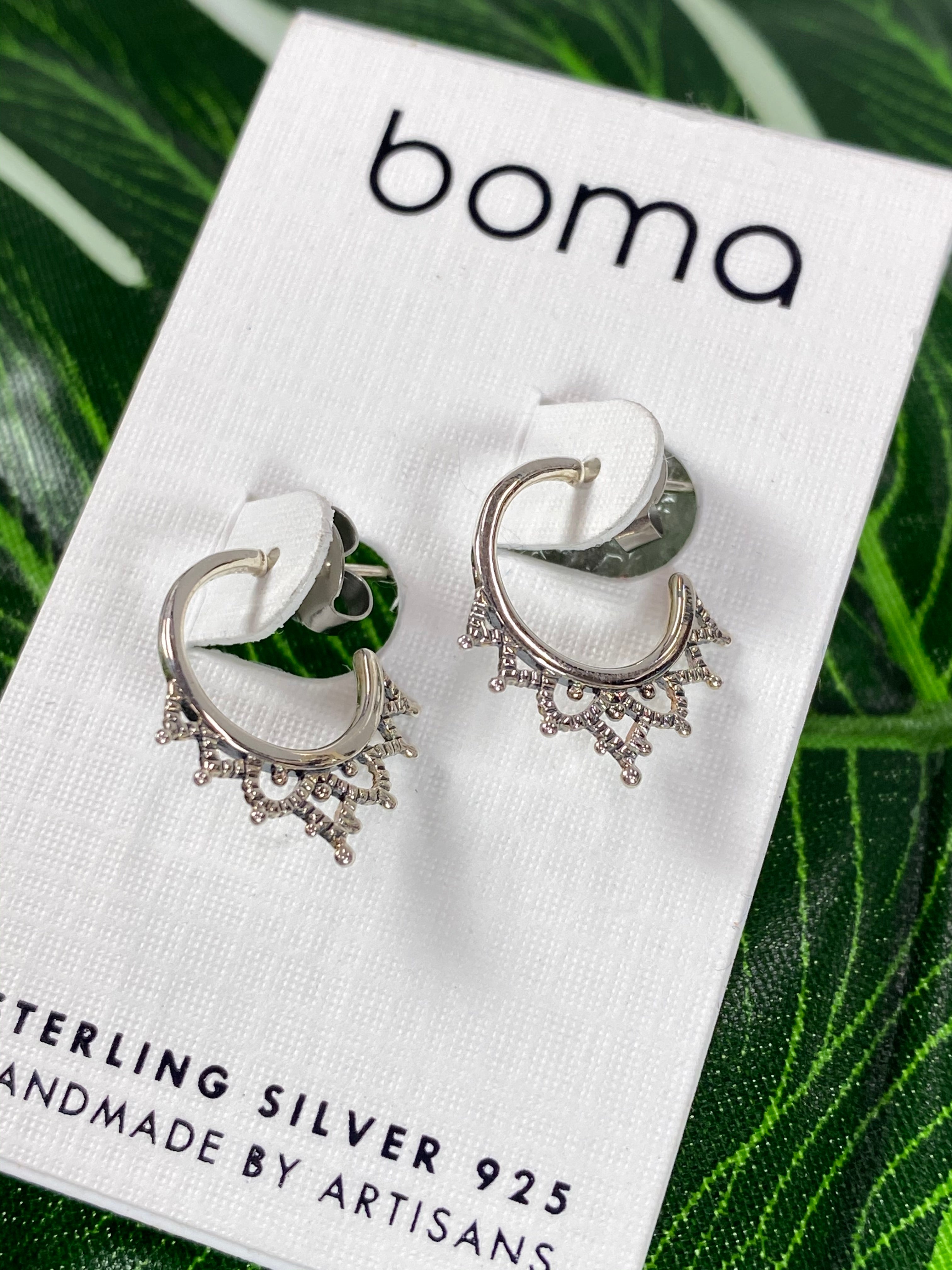 Boma Sterling Silver Petite Bohemian Post Hoop    