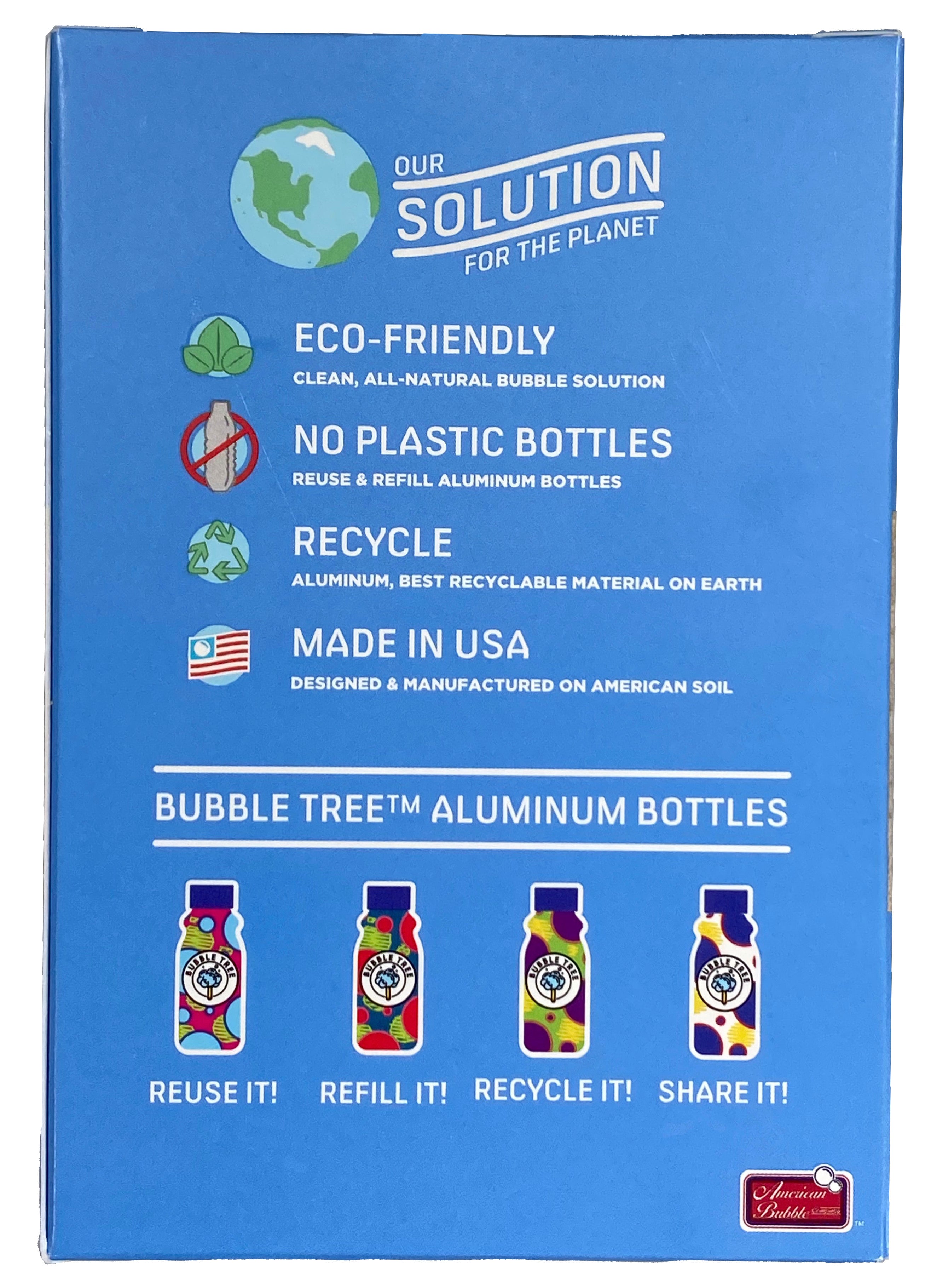 2 Aluminum Bottles & Wands - Bubble Tree Refillable Bubble System    