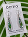 Boma Sterling Silver Earrings Long Teardrop Green Mosaic