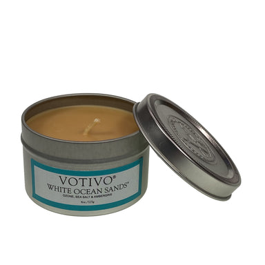 Votivo Travel Tin 4oz Candle - White Ocean Sands    