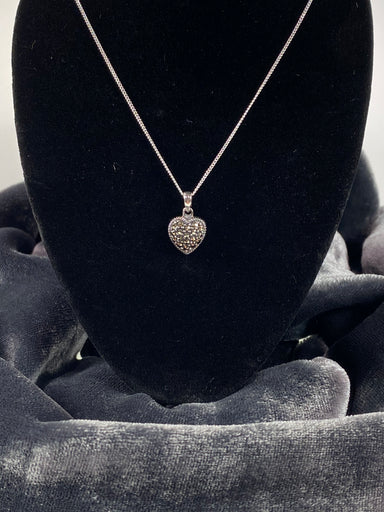 Boma Sterling Silver Necklace Marcasite Heart    