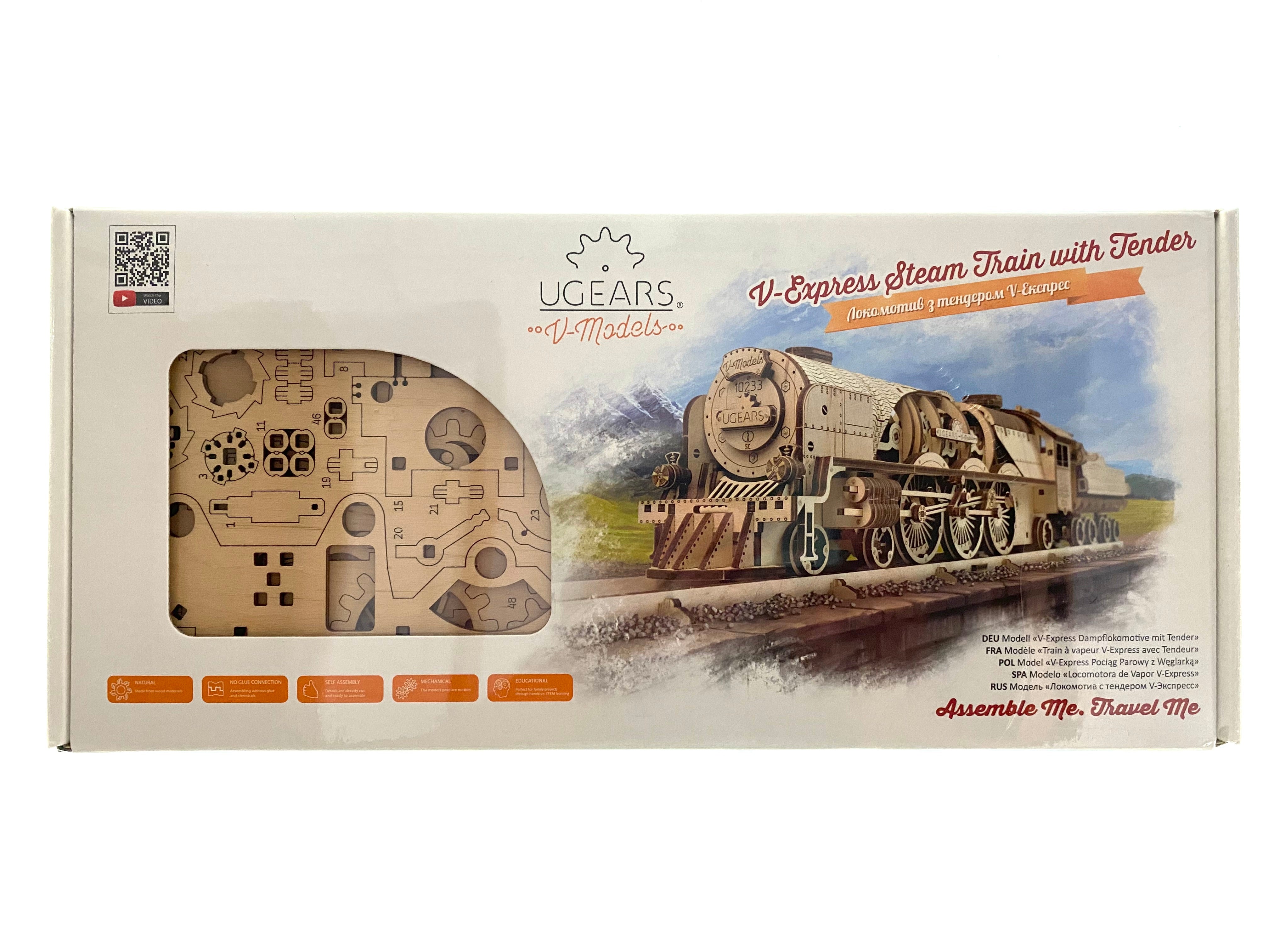 UGears V-Express Steam Train With Tender    