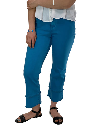 Ethyl Teal Double Fringe Cuff Capri Pant TEAL 2  3265803.1