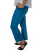 Ethyl Teal Double Fringe Cuff Capri Pant    
