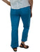 Ethyl Teal Double Fringe Cuff Capri Pant    