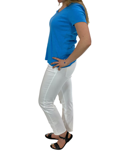 Ethyl Pull On White Ankle Pant    