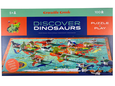 Discover Dinosaurs 100 Piece Puzzle and Play Set    