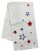 Embroidered Red, White and Blue Stars Waffle Weave Dishtowel    