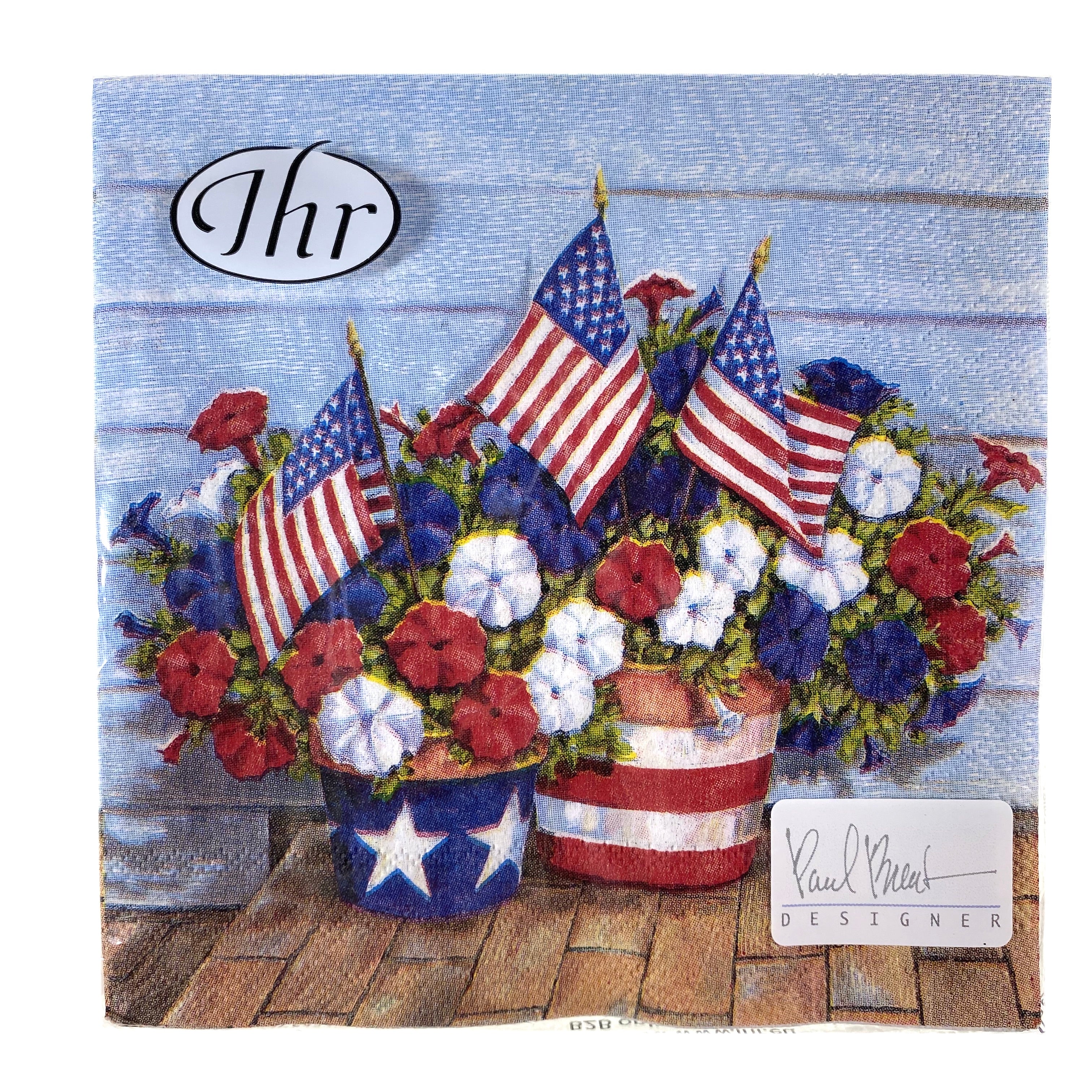 Patriotic Petunias Cocktail Napkkins    