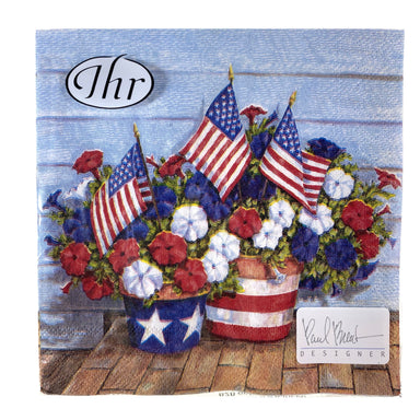 Patriotic Petunias Cocktail Napkkins    