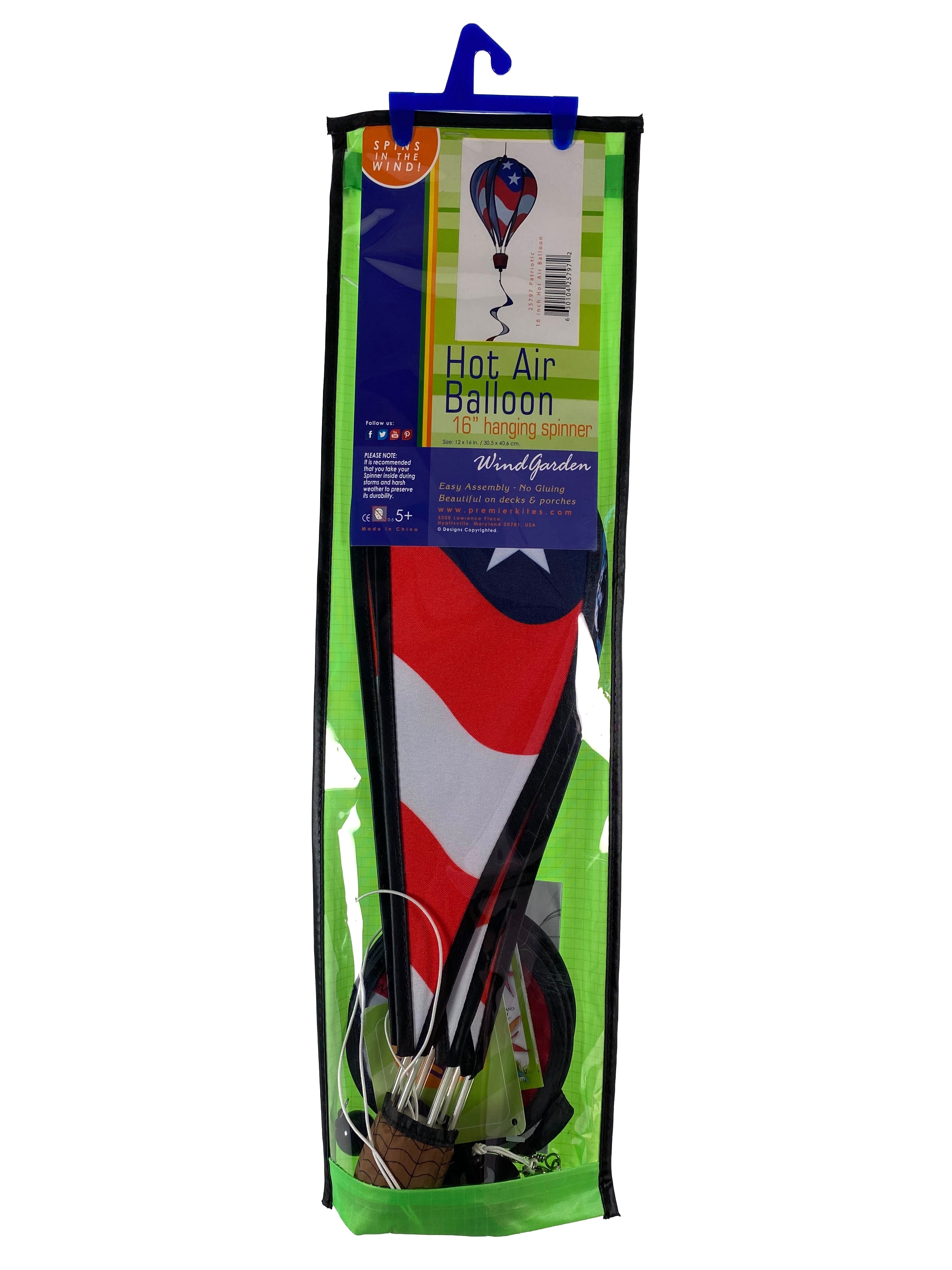 Hanging Spinner 16 Inch Hot Air Balloon - Patriotic    