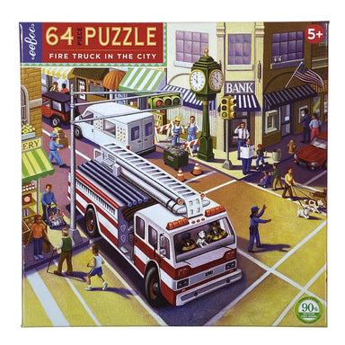 Fire Truck In The City 64 Piece Puzzle    
