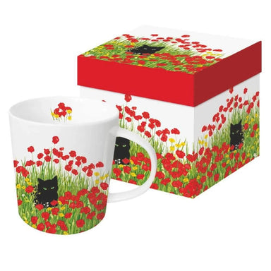 Mug - Black Cat Poppies    