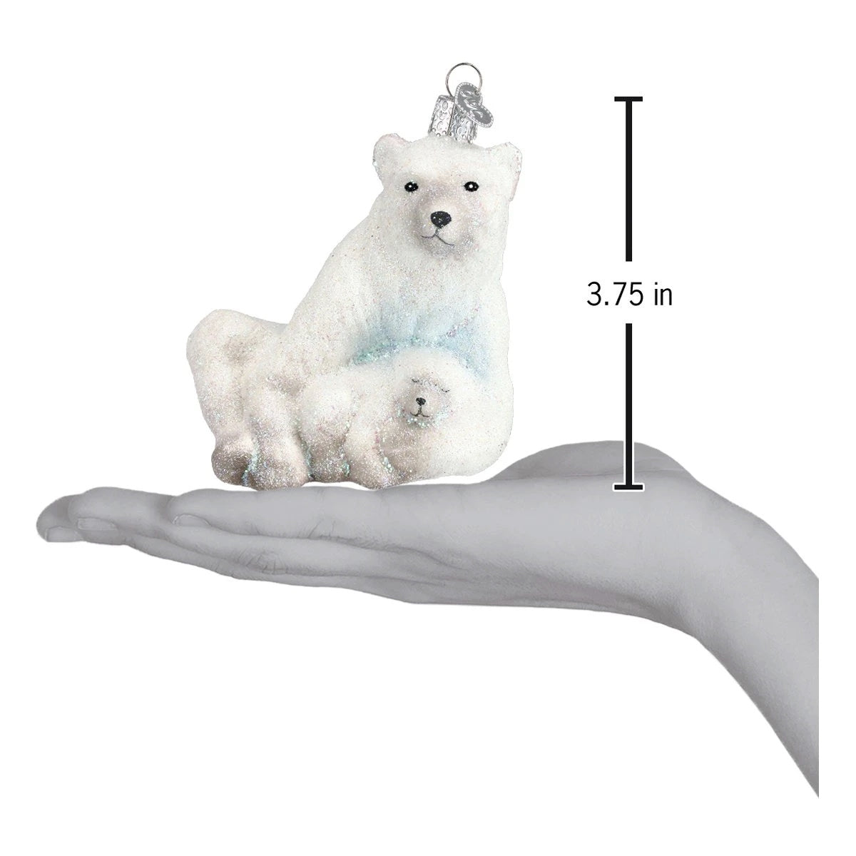 Old World Christmas Polar Bear With Cub Ornament    
