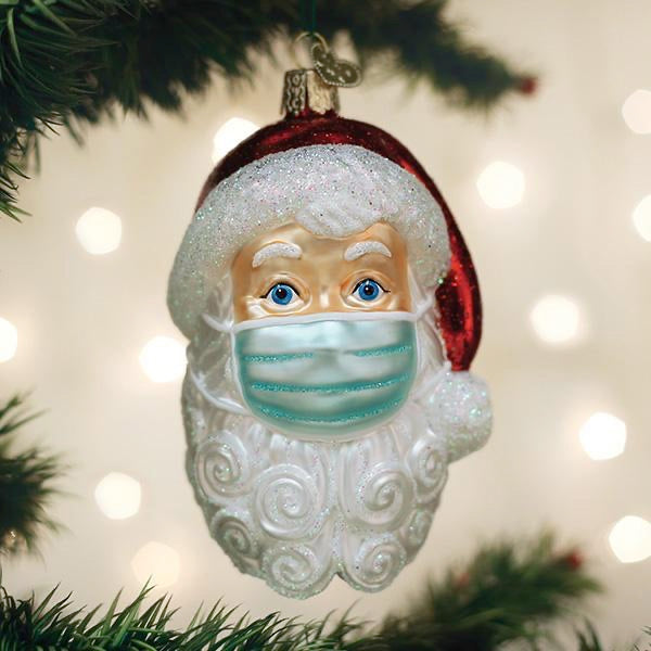 Old World Christmas - Santa With Face Mask Ornament    