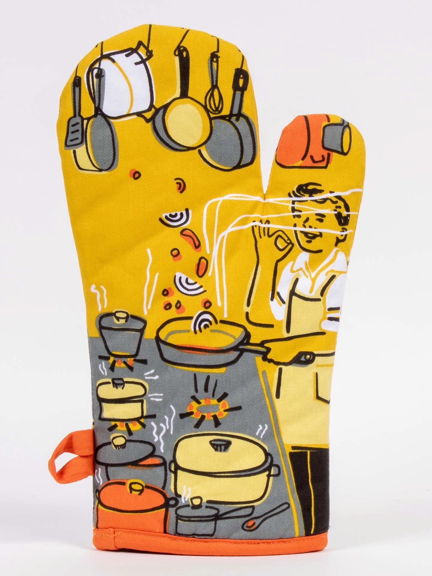Blue Q Oven Mitt - Man With A Pan    