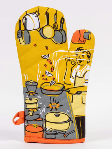 Blue Q Oven Mitt - Man With A Pan    