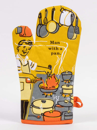 Blue Q Oven Mitt - Man With A Pan    