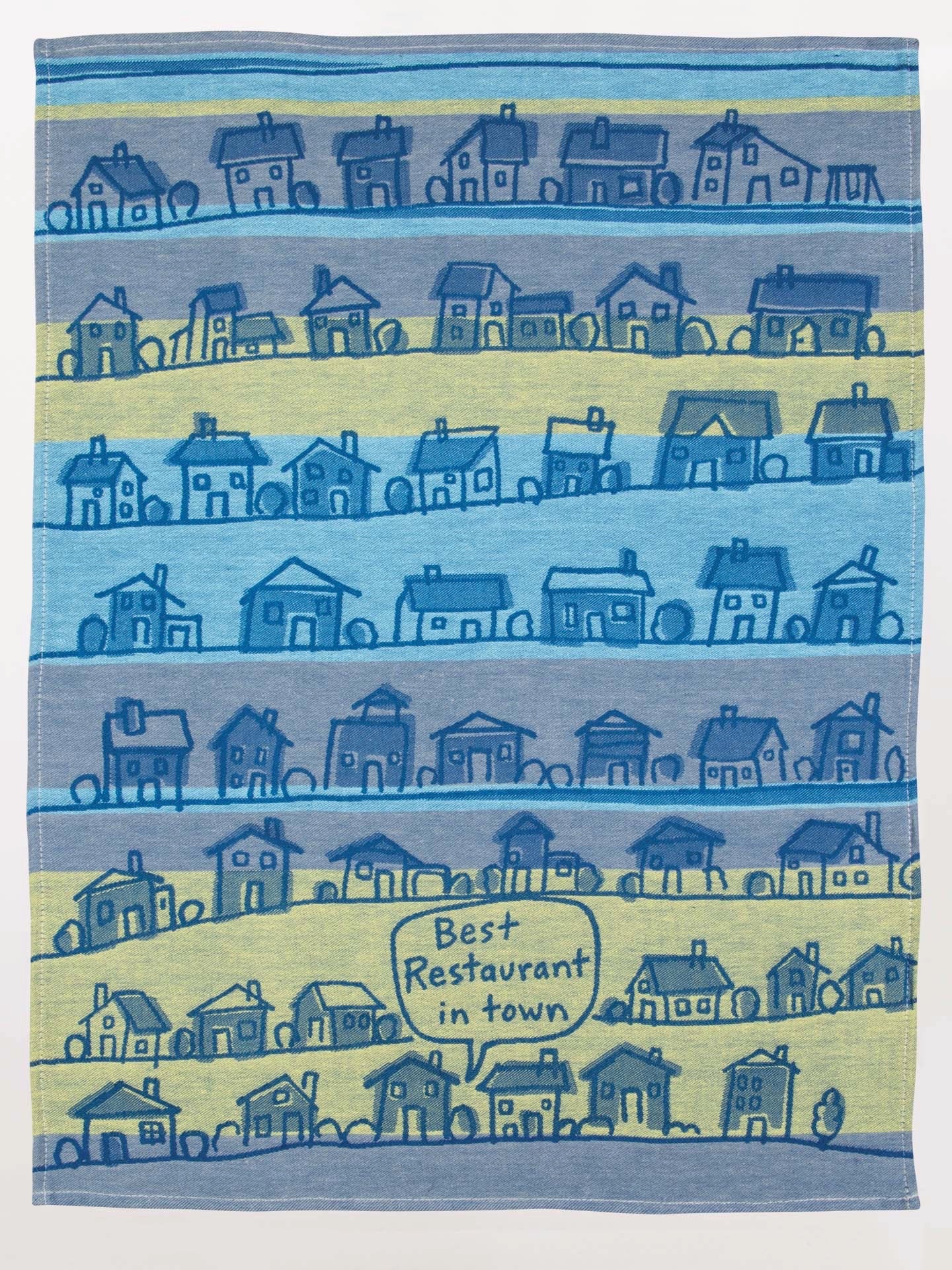 Blue Q Dishtowel - Best Restaurant In Town    