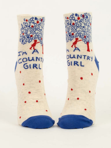 Blue Q Womens Ankle Sock I'm A Country Girl    