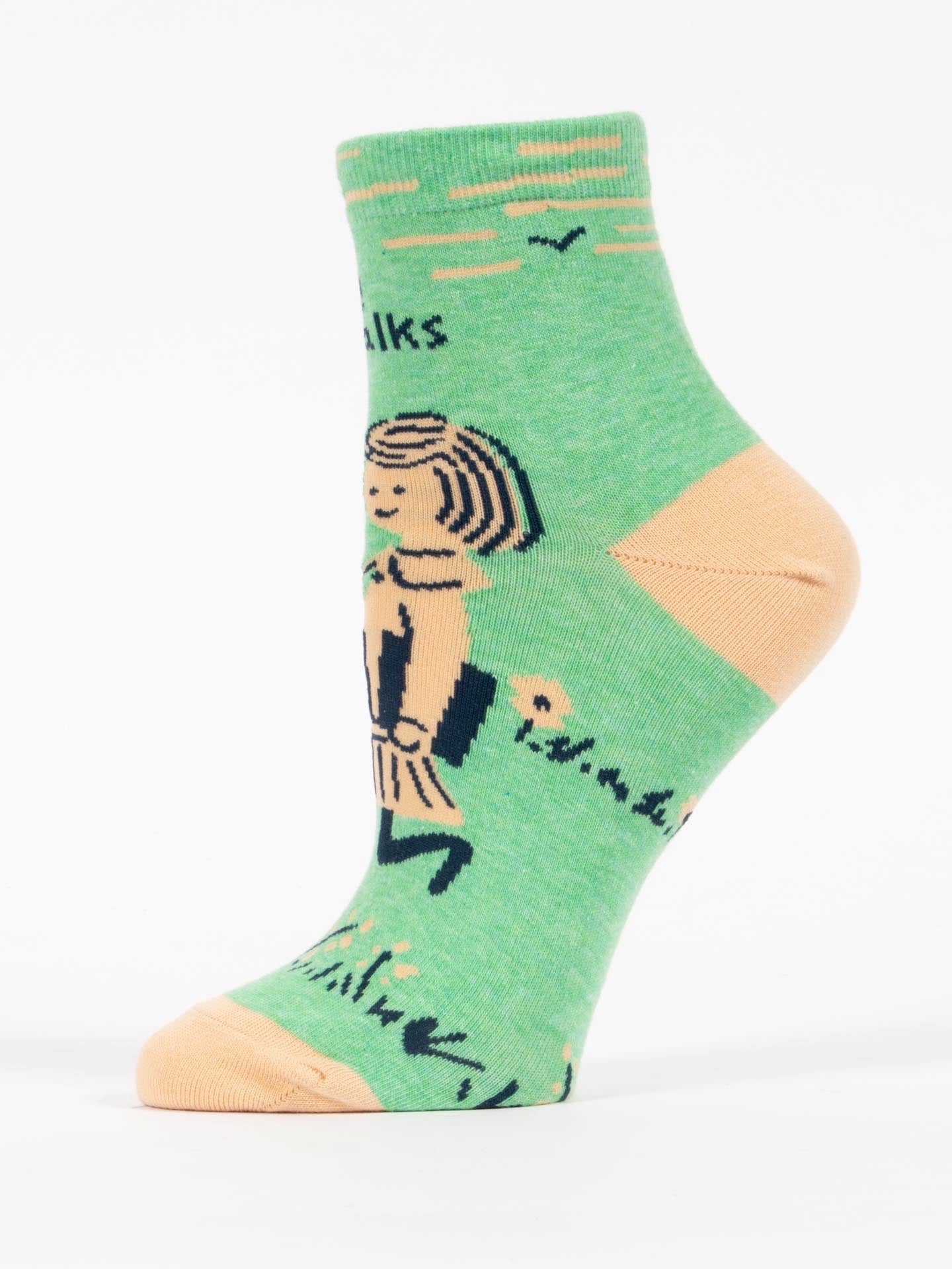 Blue Q Womens Ankle Socks - I like Long Walks To The Library    
