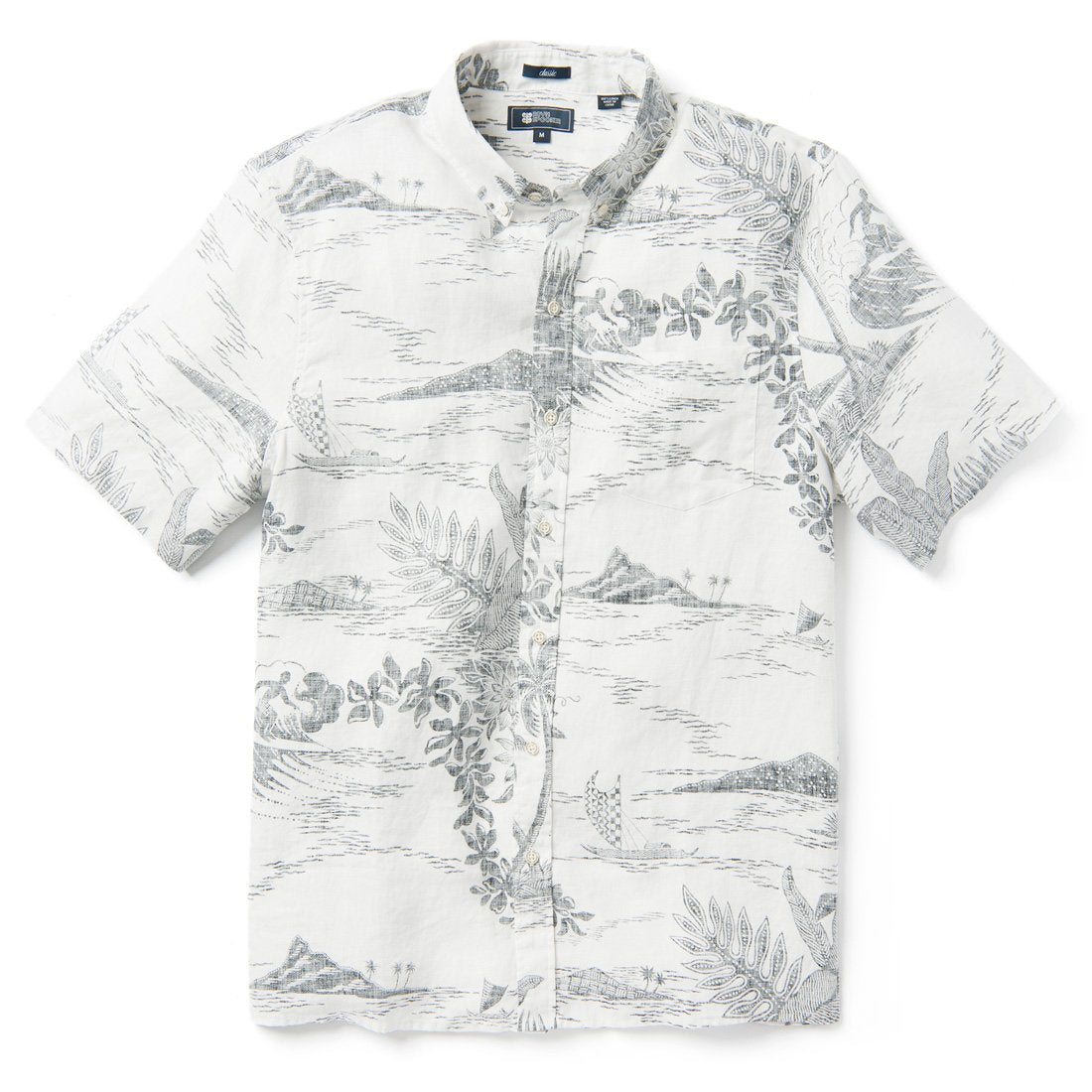 Indo Scene Camp Shirt by Reyn Spooner WHITE ALYSSUM M  805766030342