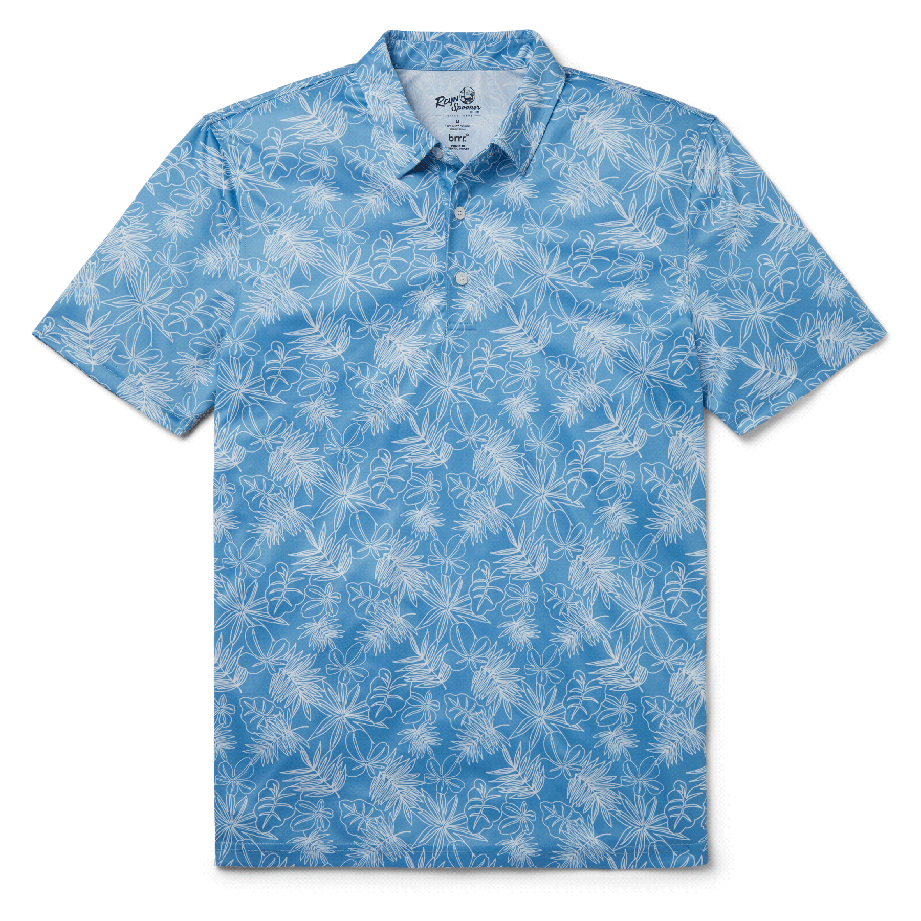 Reyn Spooner Hihipe'a Performance Polo Lichen Blue M  805766147873