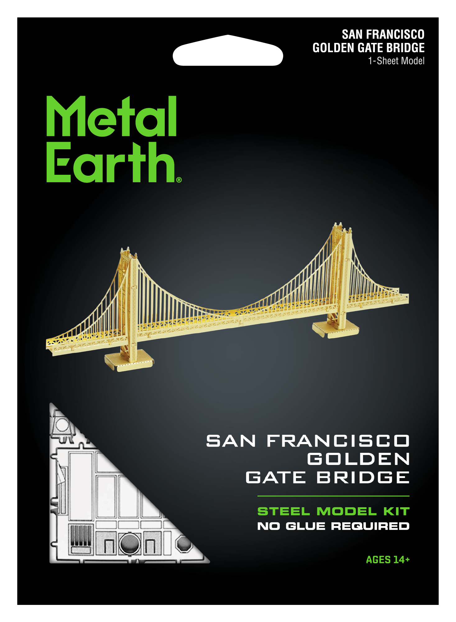 Metal Earth - Gold San Francisco Golden Gate Bridge    
