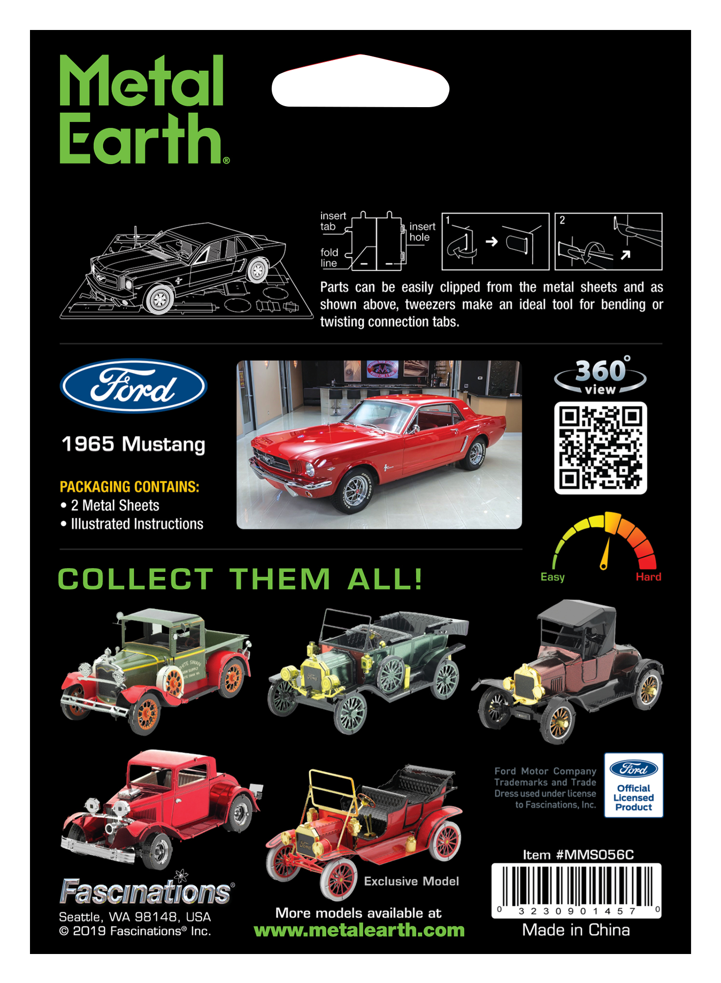 Metal Earth - 1965 Ford Mustang Red    