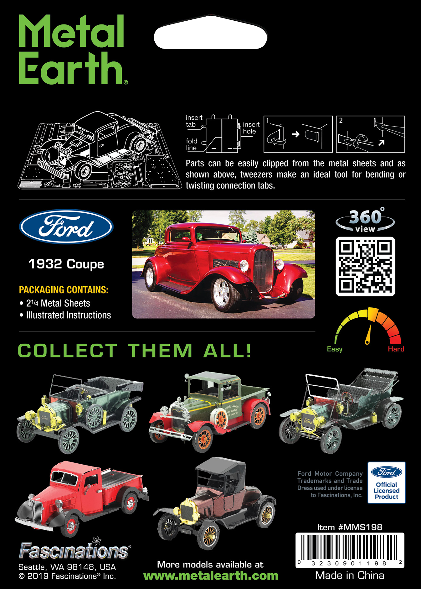 Metal Earth - 1932 Ford Coupe Red    