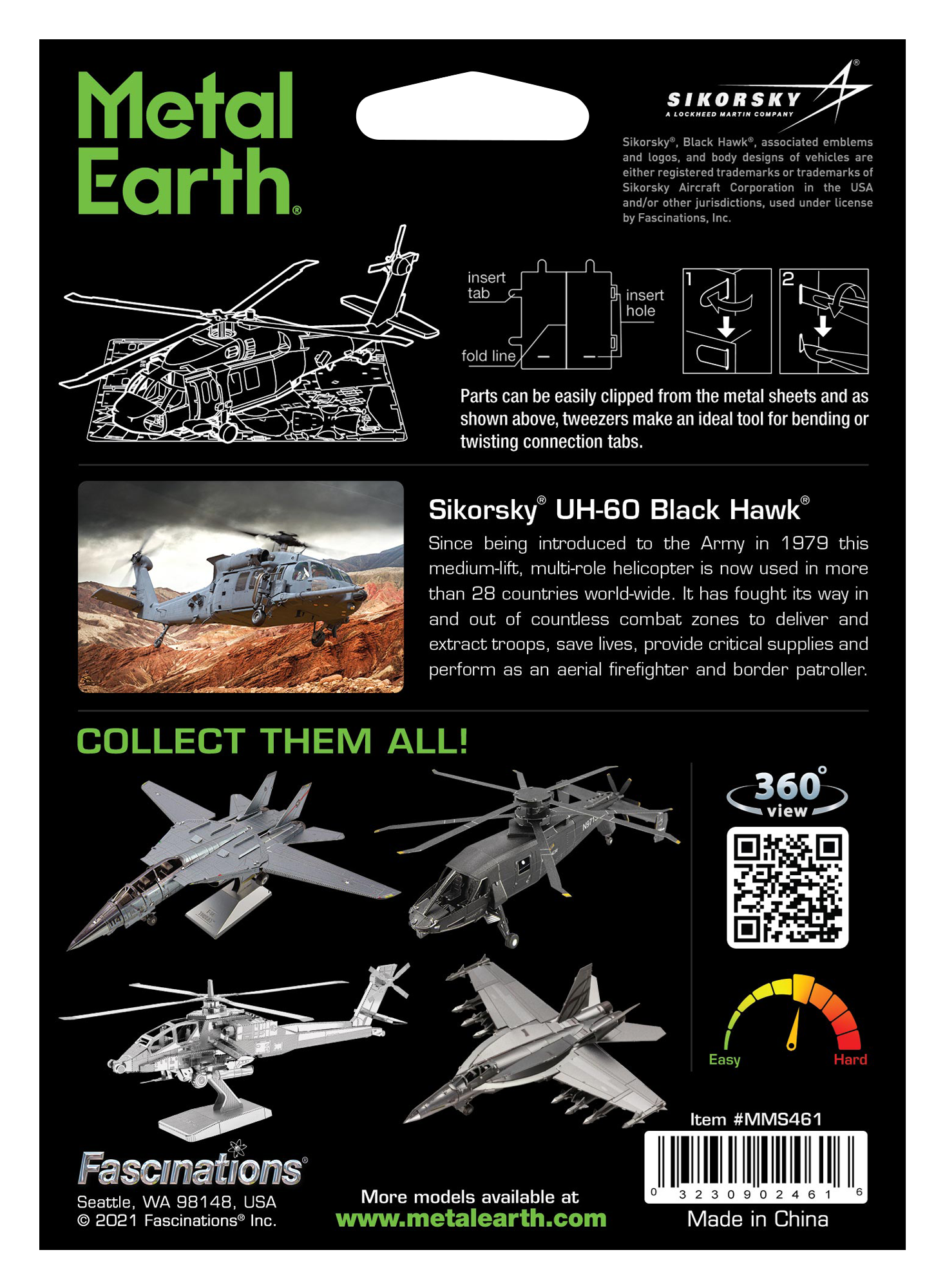 Metal Earth - Black Hawk Helicopter    