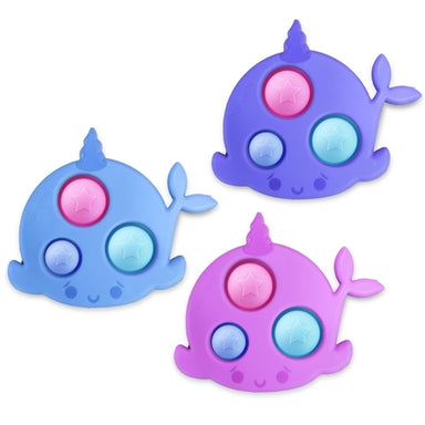 Pop Fidgety Mega Pop Narwhal - Purple, Blue, or Pink    