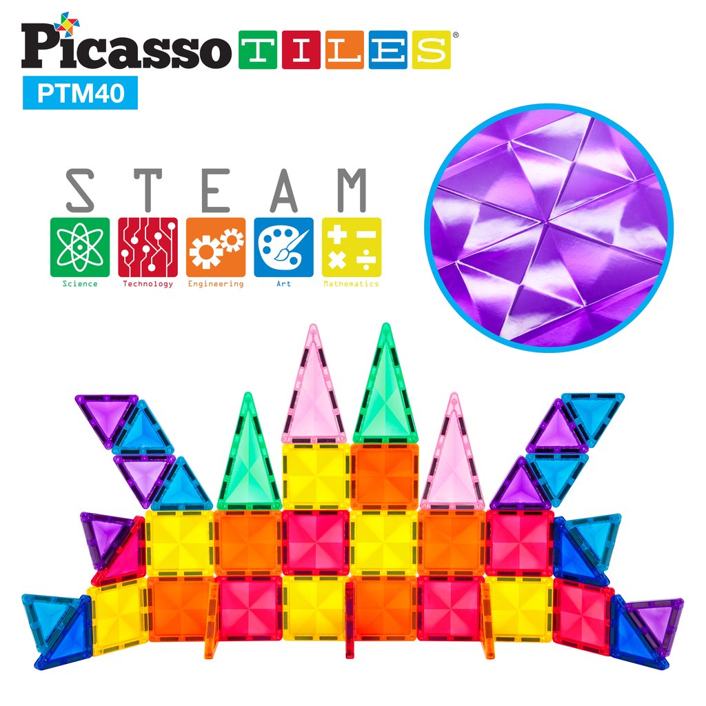 Picasso Tiles - 40 Piece Mini Diamond Series    
