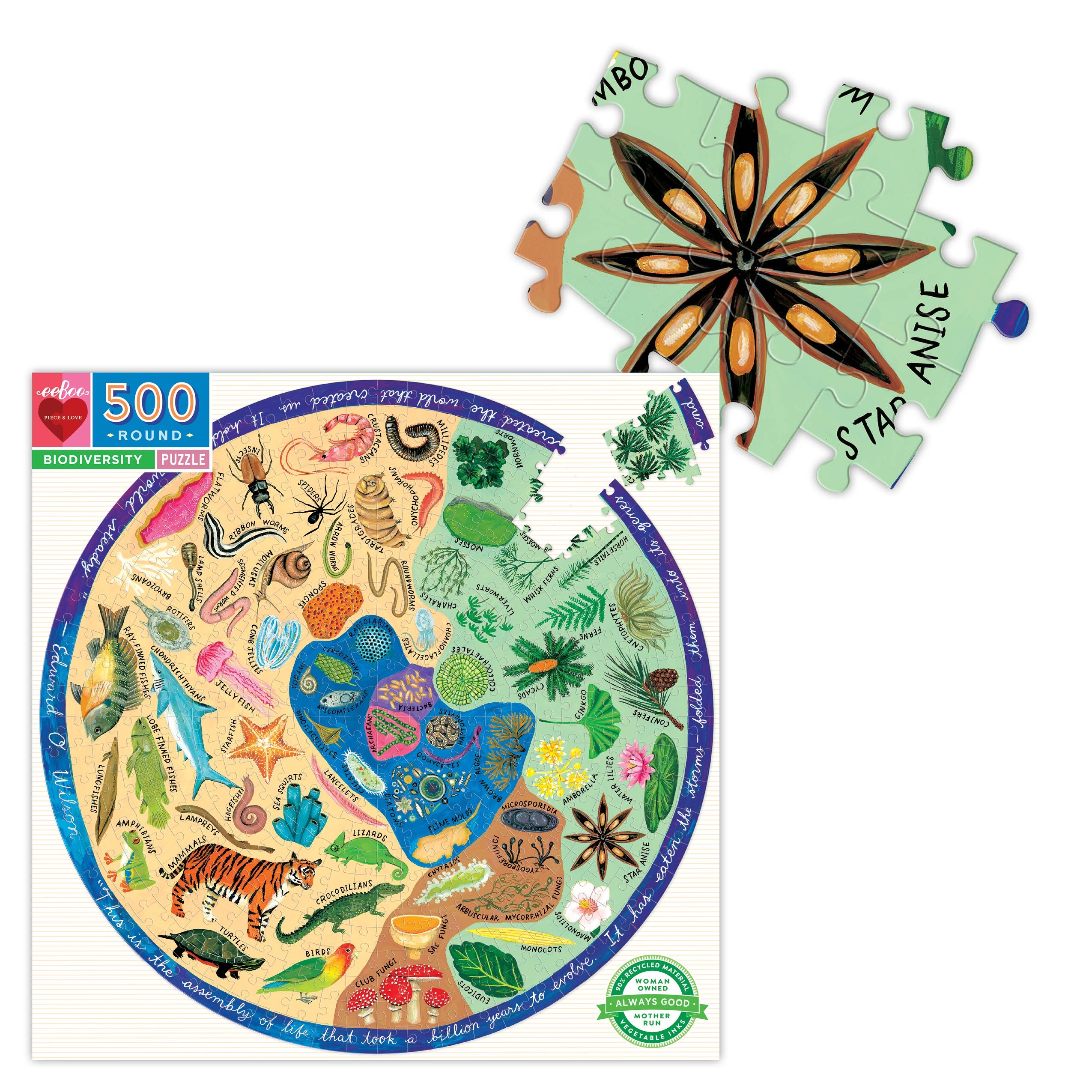 Biodiversity 500 Piece Round Puzzle    