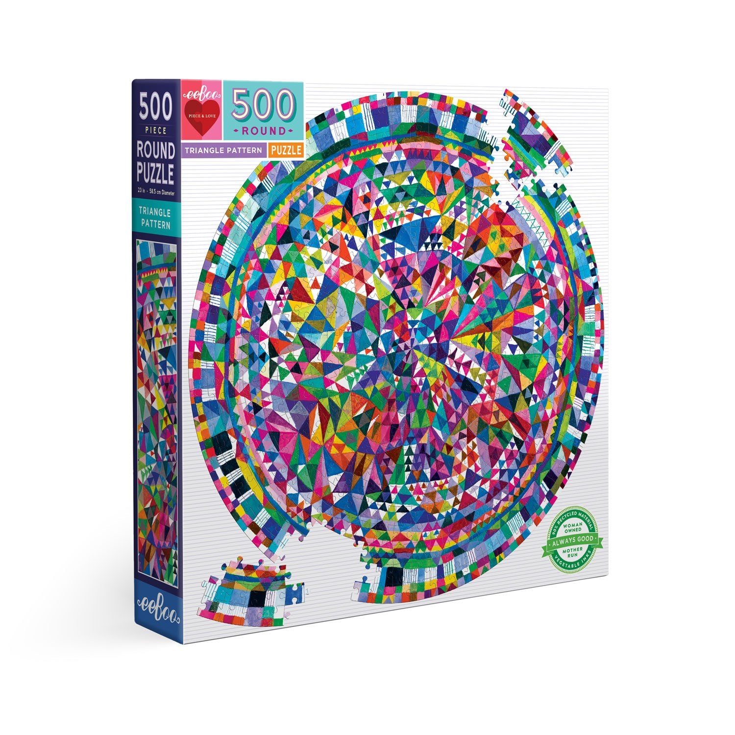 Triangle Pattern 500 Piece Round Puzzle    