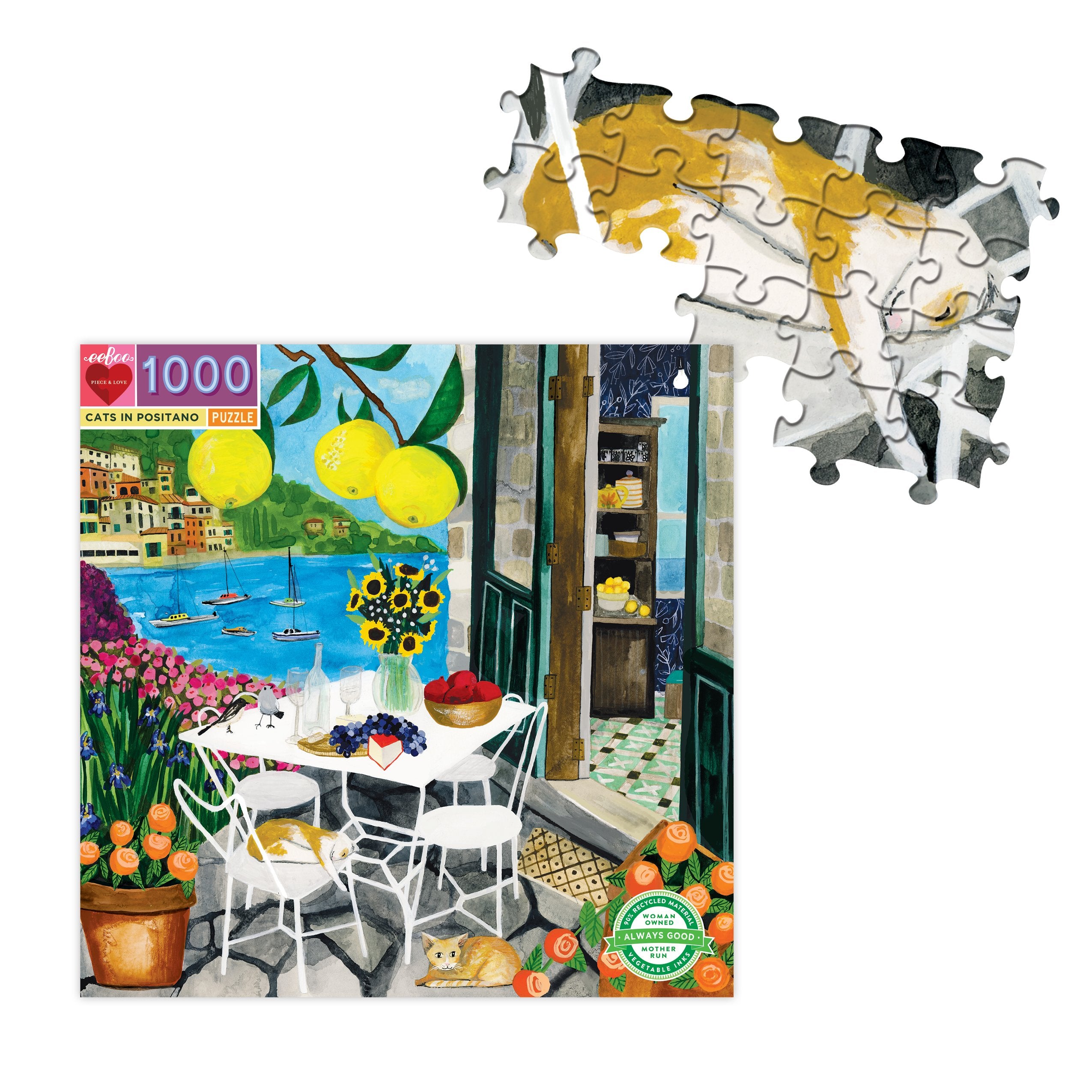 Cats In Positano 1000 Piece Puzzle    