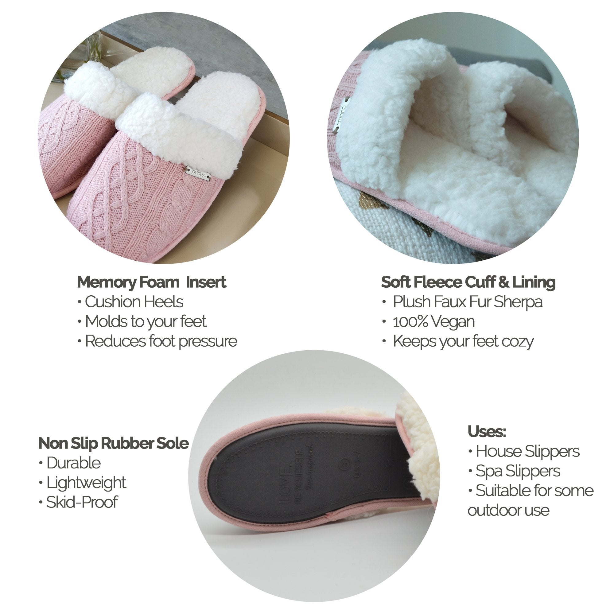 Slide Slipper Cable Blush    
