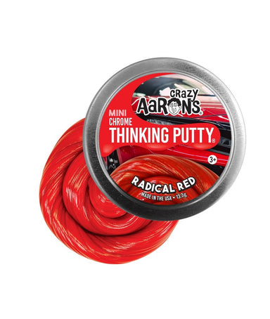 Crazy Aaron's Radical Red - Mini Chrome Thinking Putty    