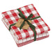 Red And White Checks - Set of 3 Assorted Woven Dishtowels    