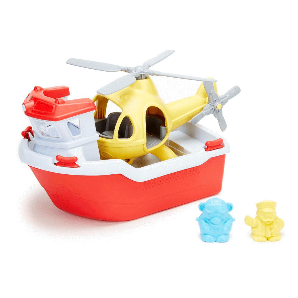 Green Toys Rescue Boat and Helicopter    