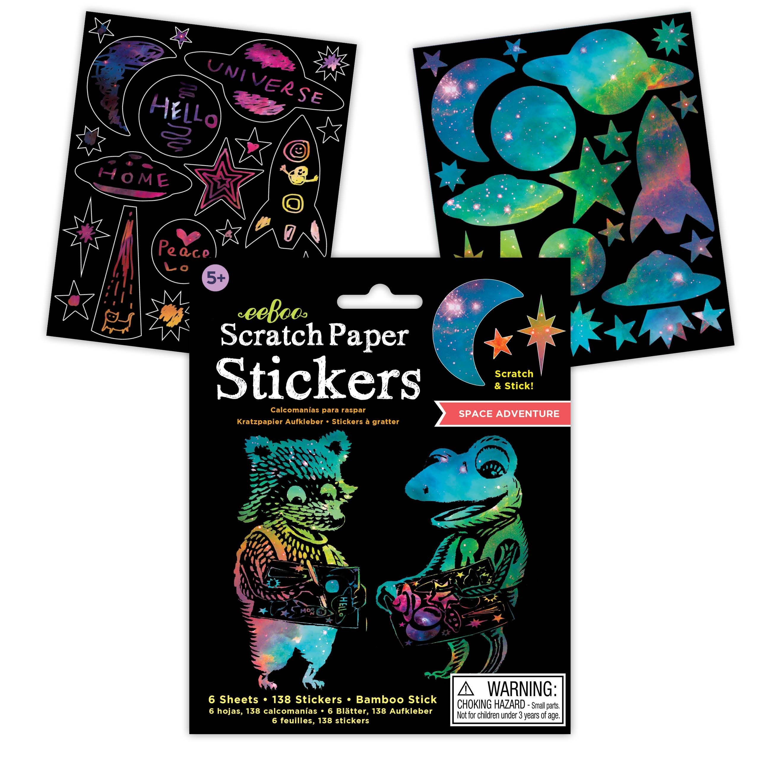 Scratch Paper Stickers - Space Adventure    